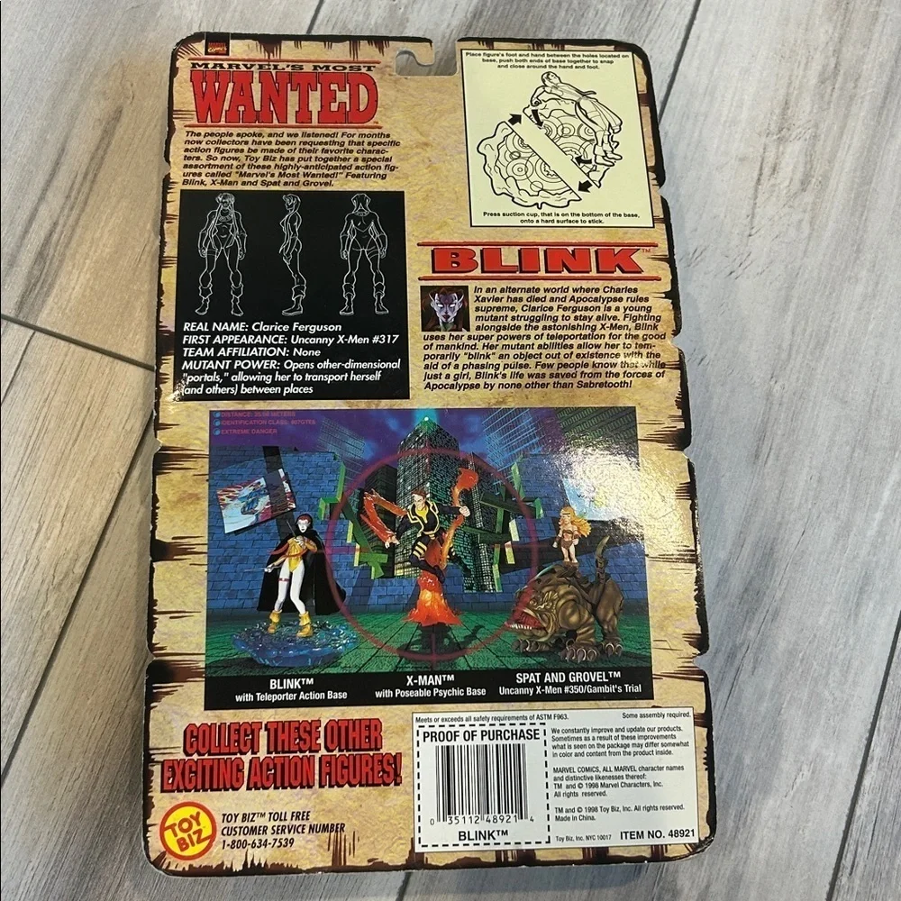 Vintage 1998 Marvel Entertainment Most Wanted Blink Teleporter Action Figure